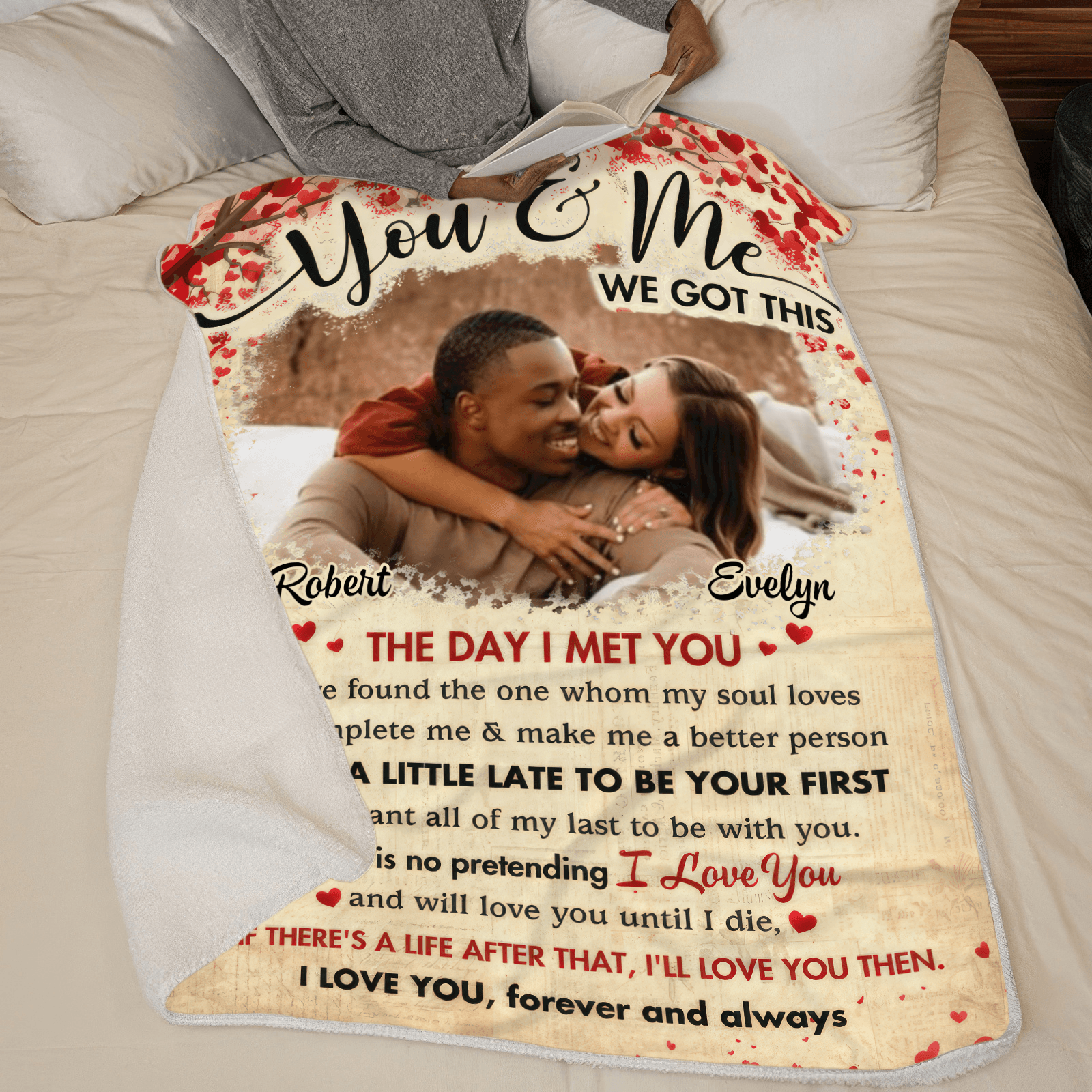 Custom Photo You & Me We Got This | Personalized Gift For Couples, Valentine, Anniversary, Husband Wife, Girlfriend, Boyfriend, Her/Him | Blanket