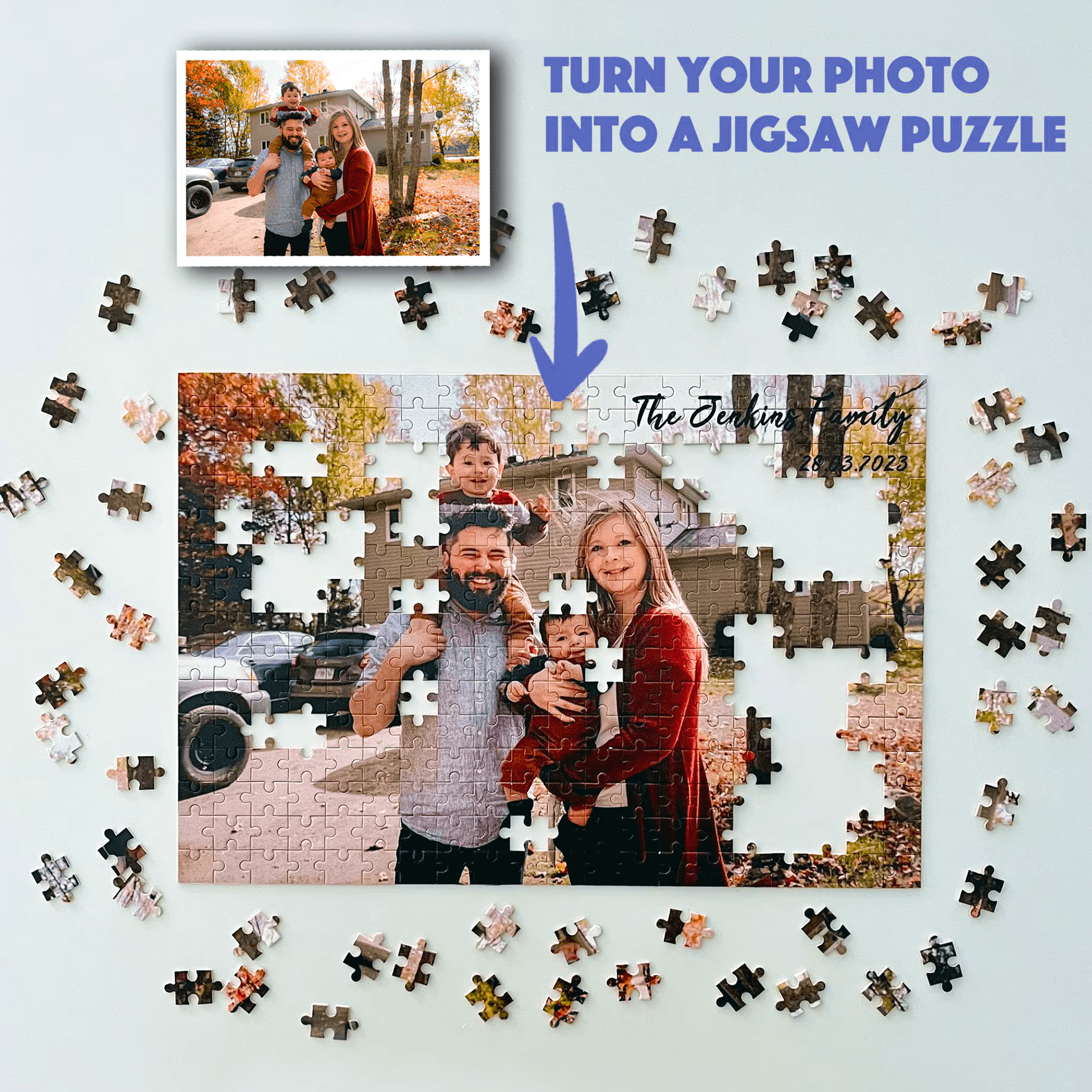Custom Photo Puzzle Set -  Personalized Family Gift For Couples, Friends, Valentine, Anniversary, Husband Wife, Her/Him, Grandma/Grandpa, Grandparent